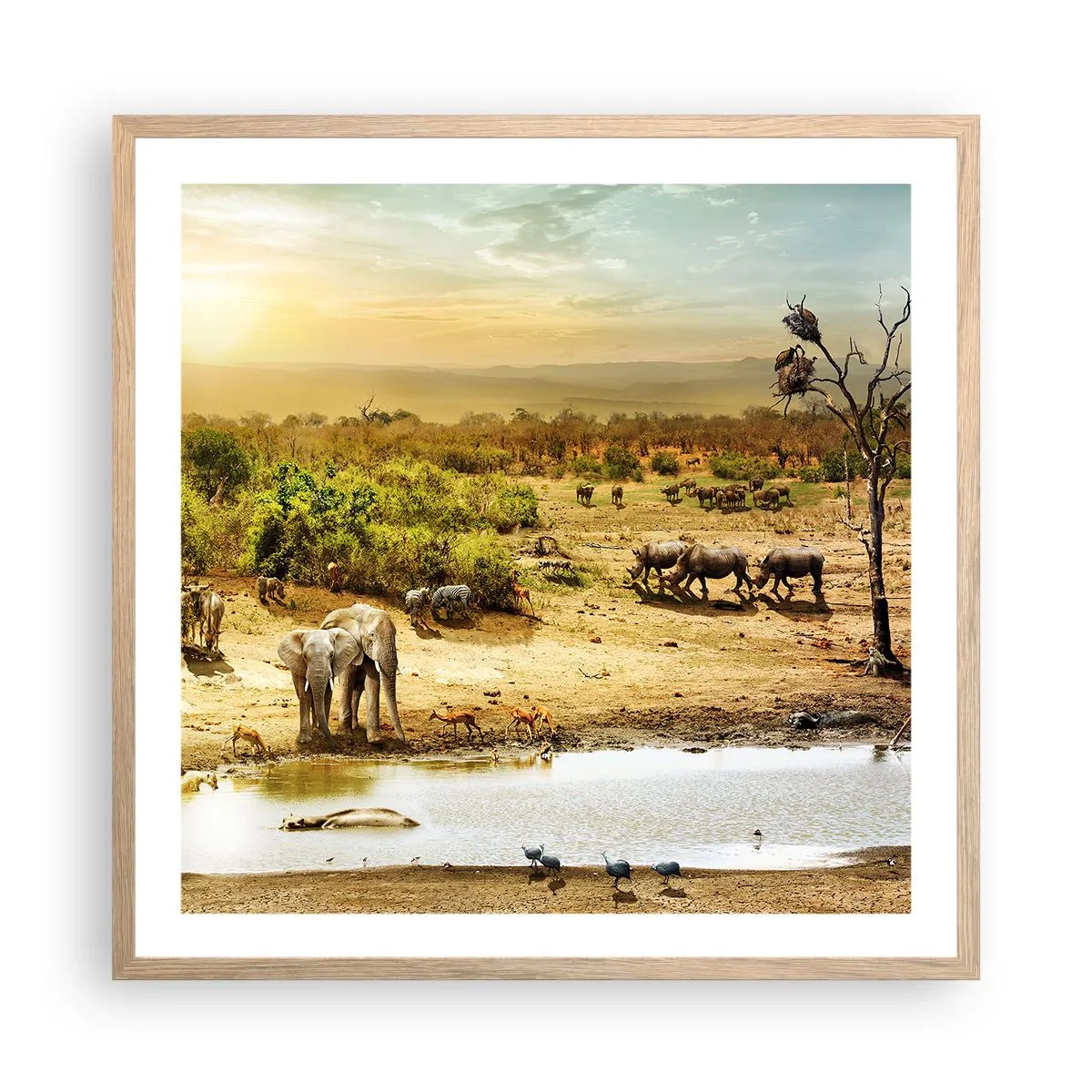 Poster in einem Rahmen aus heller Eiche - Ein Fluss floss aus Eden ... - 60x60 cm