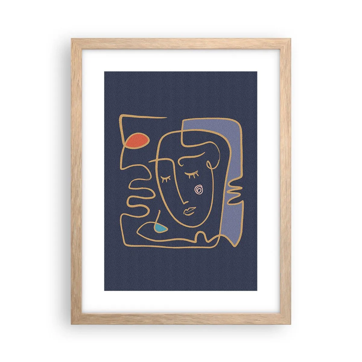 Poster in einem Rahmen aus heller Eiche - In Gedanken - 30x40 cm