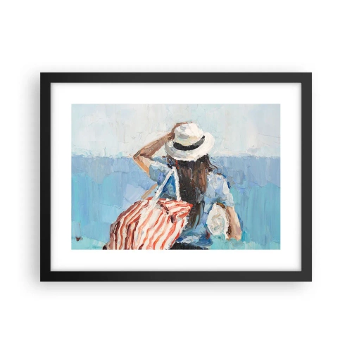 Poster in einem schwarzem Rahmen - Willkommen in den Sommerferien - 40x30 cm