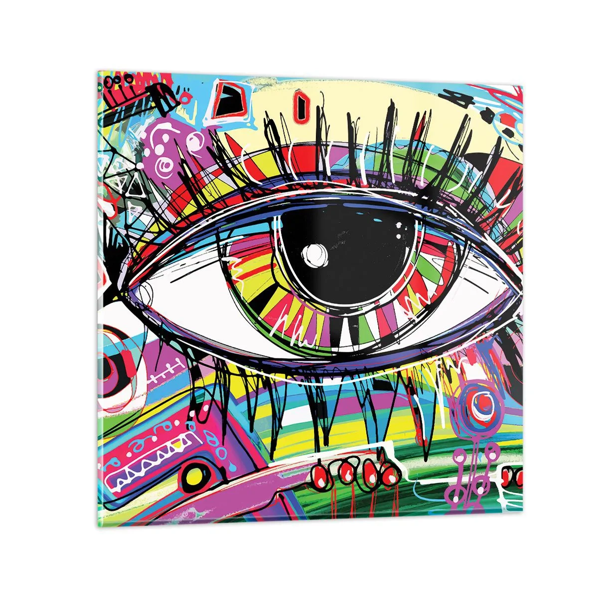 Glasbild - Bild auf glas - Buntes Auge - bunte Seele - 40x40 cm