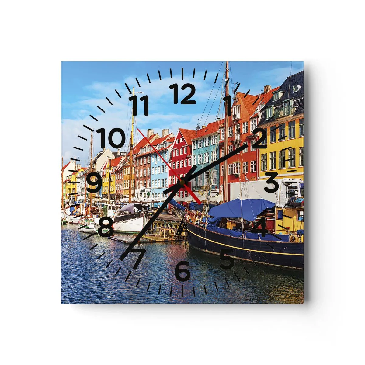 Wanduhr - Glasuhr - Fröhlicher Kai - 40x40 cm