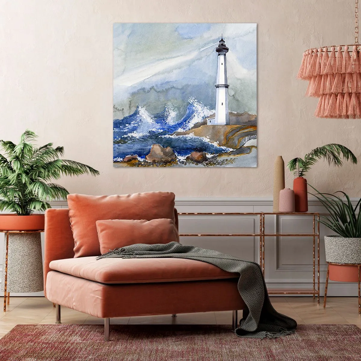 Bild auf Leinwand - Leinwandbild - Gegen die Dunkelheit und den Sturm - 50x50 cm