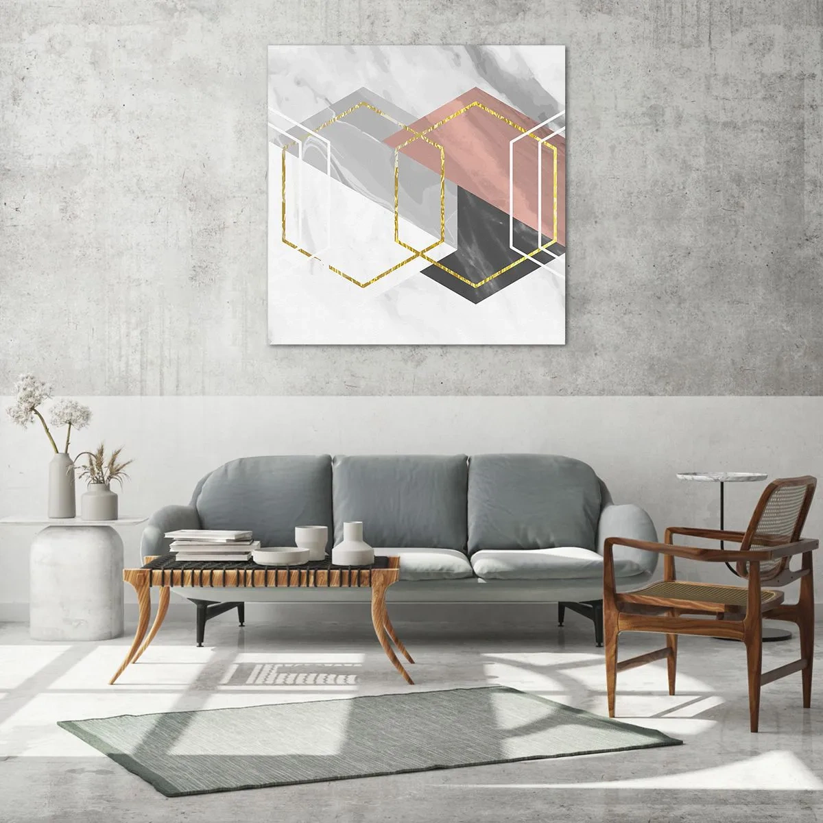 Glasbild - Bild auf glas - Kettenkomposition - 50x50 cm