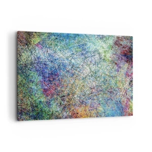 Bild auf Leinwand - Leinwandbild - Abstrakte Komposition mit mehrfarbigen Linien und Texturen - 100x70cm - Es ist nicht so einfach - Moderne Wanddekoration für Wohnzimmer und Schlafzimmer ARTTOR