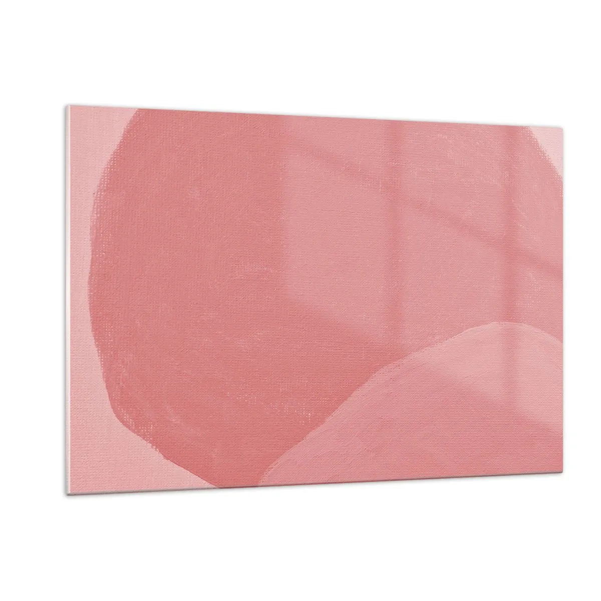 Glasbild - Bild auf glas - Eine abstrakte Form in Rosa- und Pastelltönen. - 120x80cm - Organische Komposition in Rosa - Moderne Wanddekoration für Wohnzimmer und Schlafzimmer ARTTOR