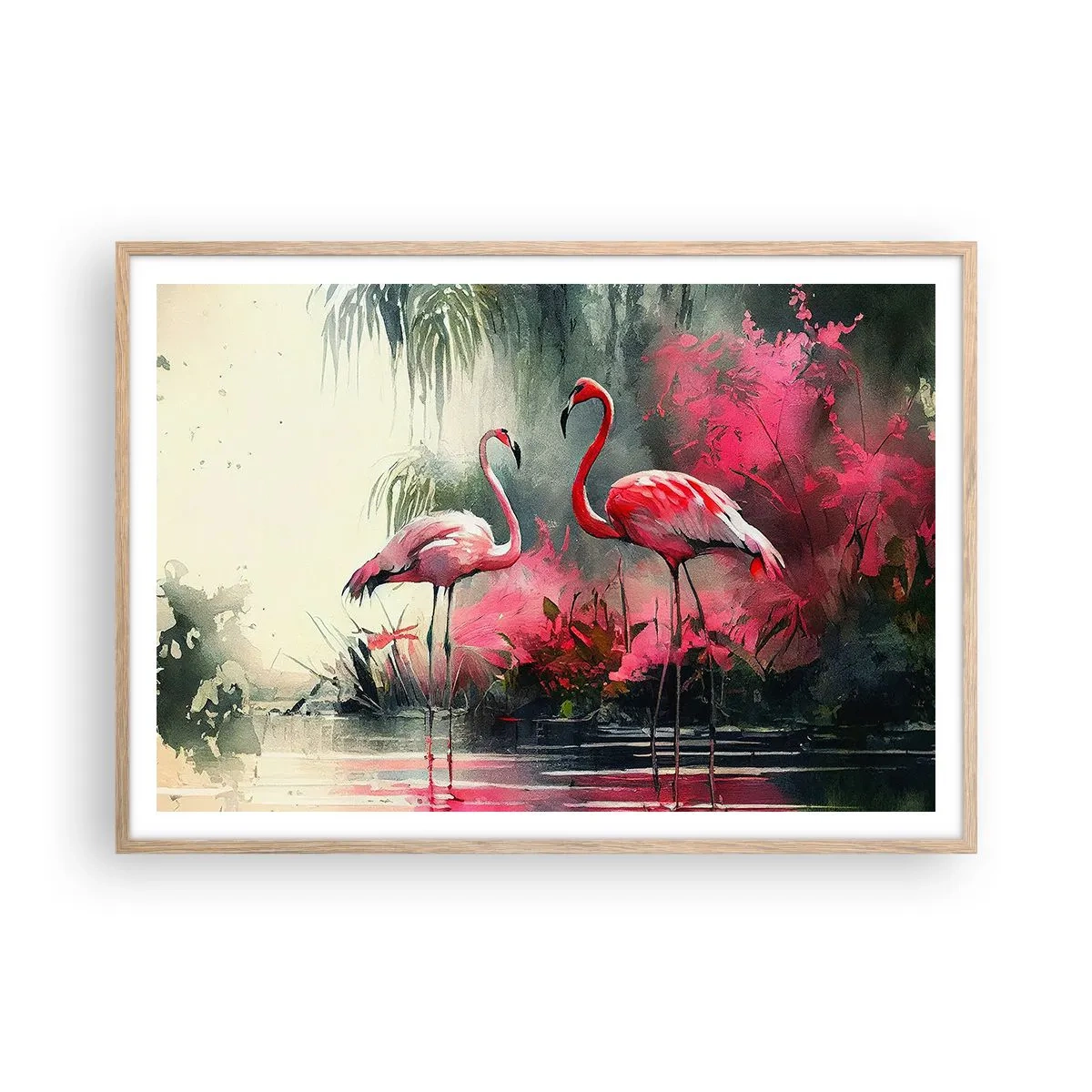 Poster in einem Rahmen aus heller Eiche - Lektion in natürlicher Anmut - 100x70 cm