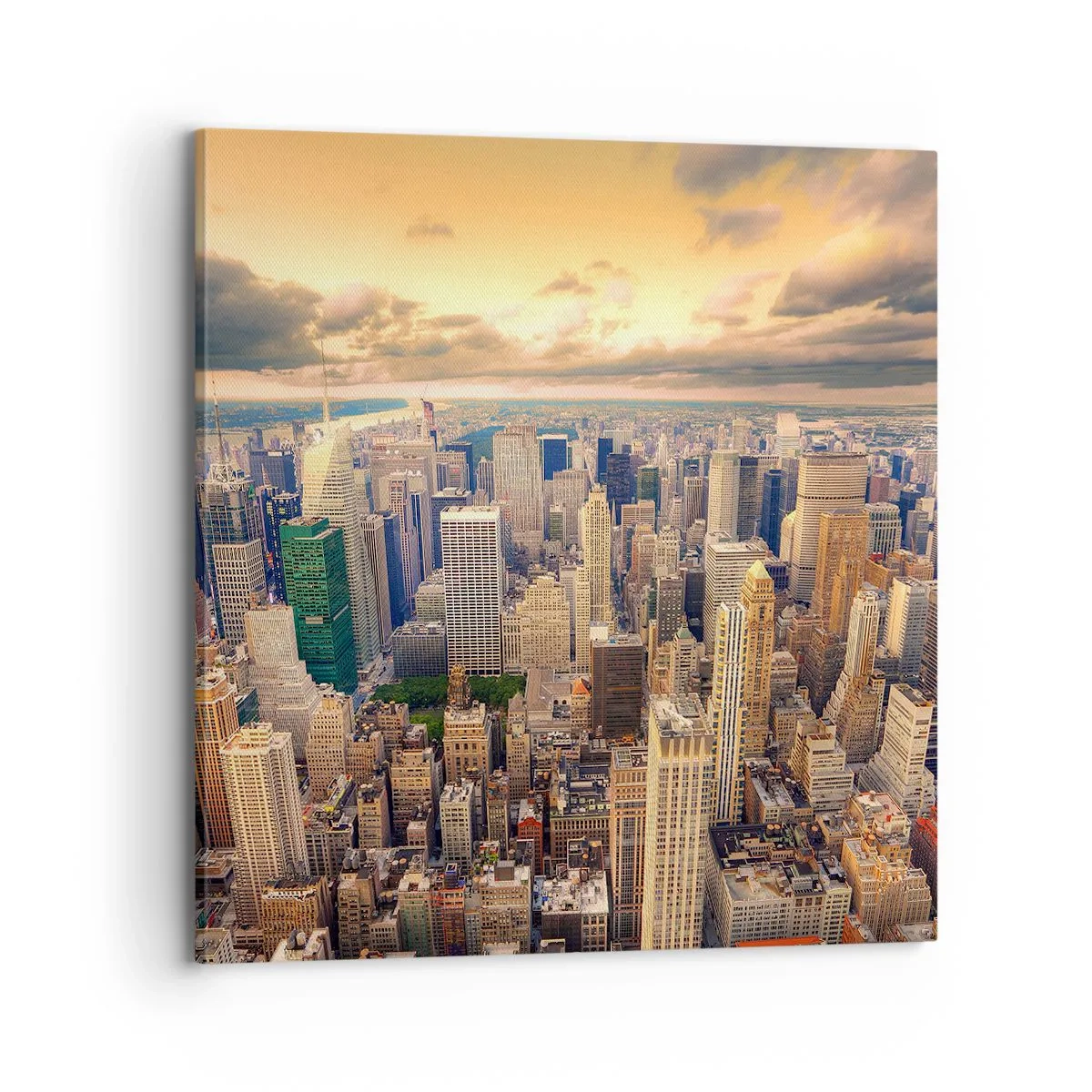Bild auf Leinwand - Leinwandbild - Vergoldete Metropole - 70x70 cm