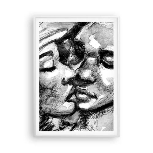 Poster in einem weißen Rahmen - Zärtlicher Moment - 70x100 cm