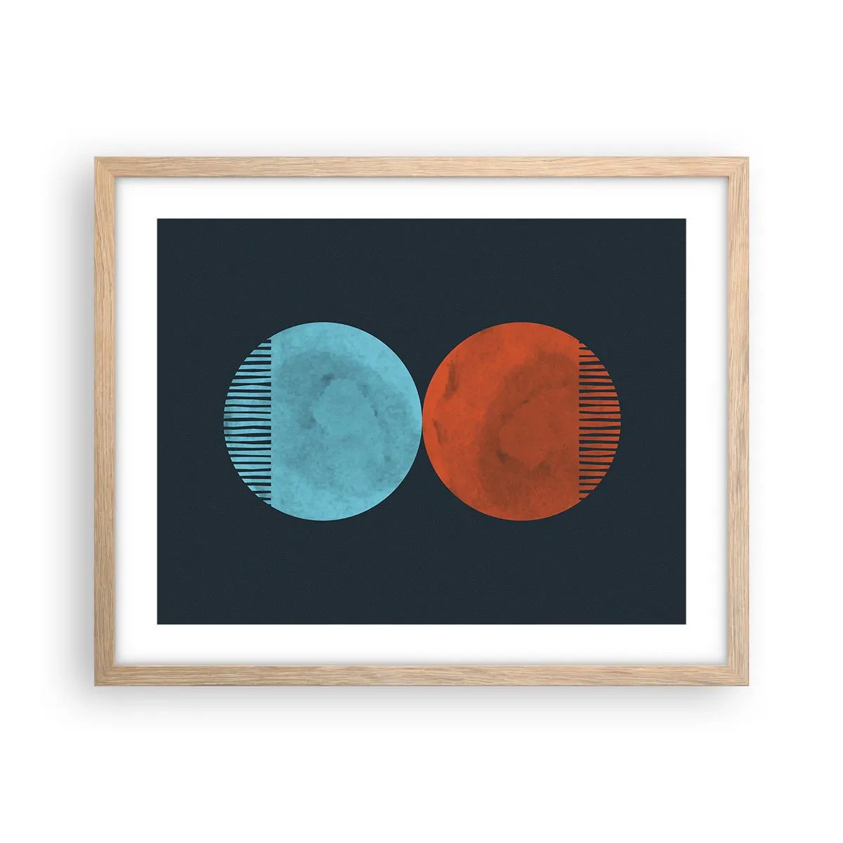 Poster in einem Rahmen aus heller Eiche - Nur Geometrie? - 50x40 cm