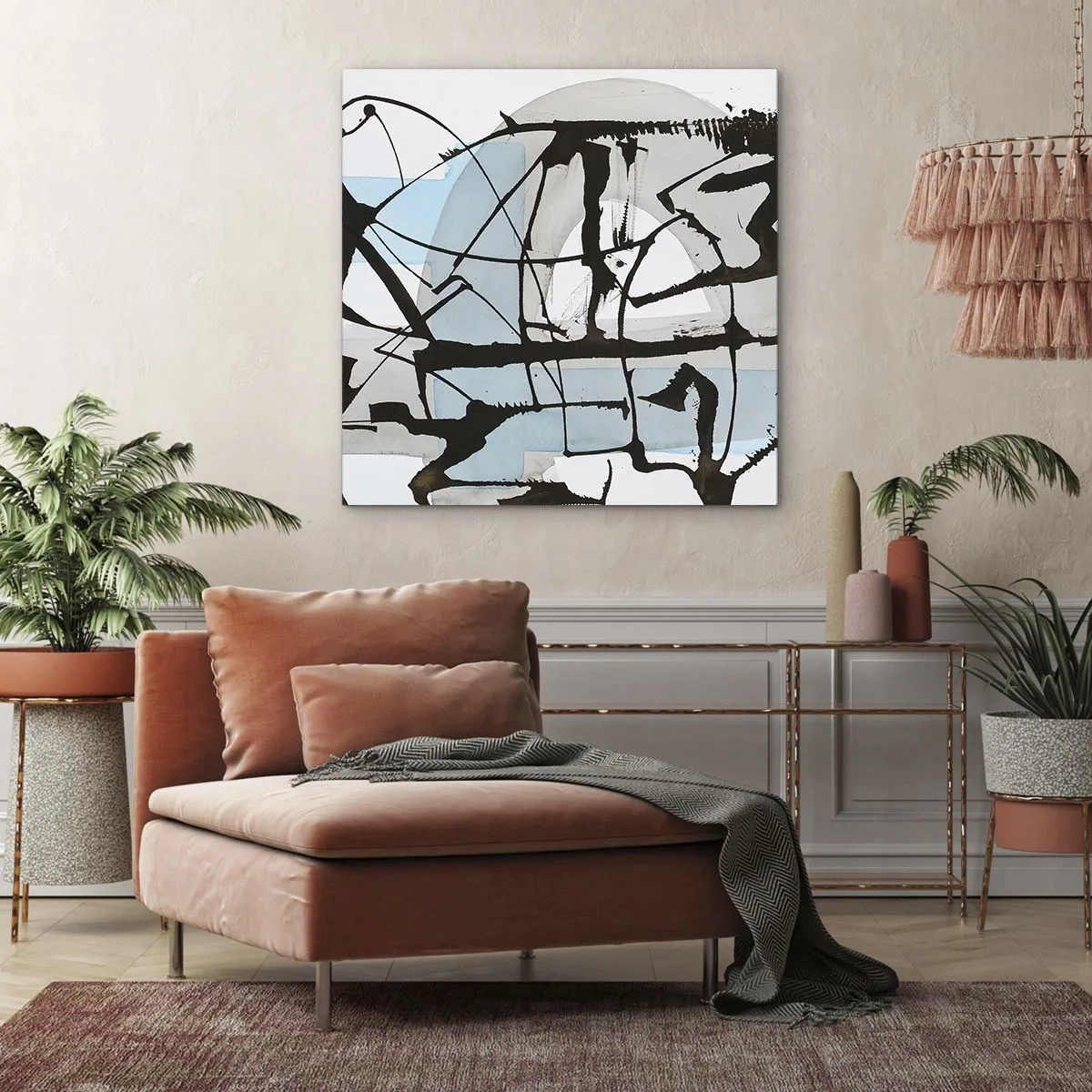 Bild auf Leinwand - Leinwandbild - Trotzdem blau - 70x70 cm