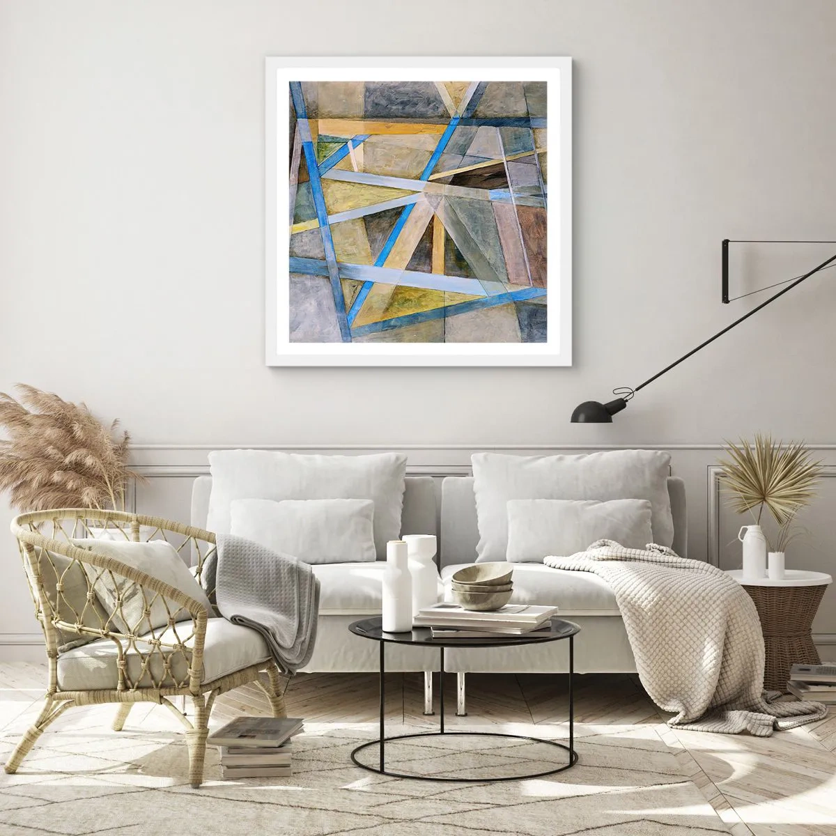 Poster in einem weißen Rahmen - Gerade oder diagonal? - 50x50 cm