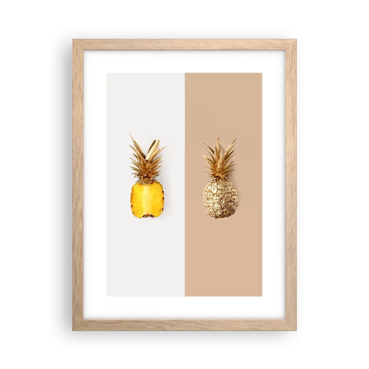 Poster in einem Rahmen aus heller Eiche - Ananas für uns - 30x40 cm