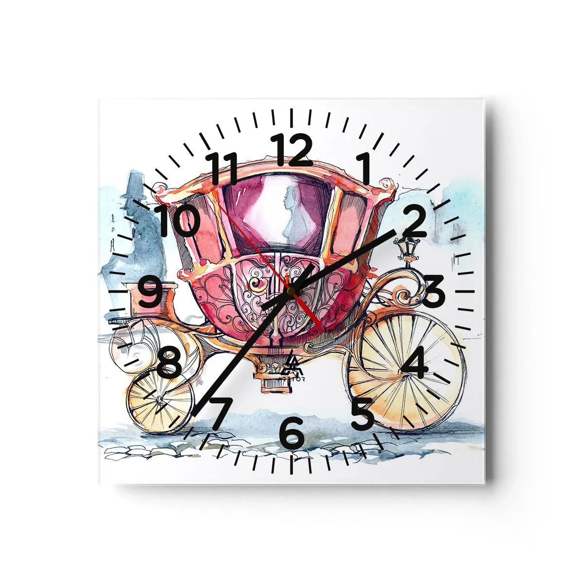 Wanduhr - Glasuhr - Zur Hochzeit oder zum Abschlussball? - 30x30 cm