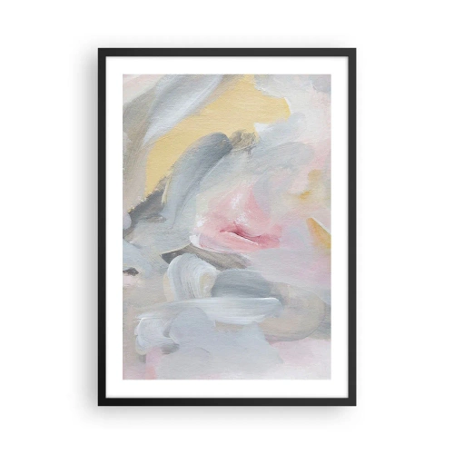 Poster in einem schwarzem Rahmen - Abstrakte Komposition in Pastellfarben - 50x70cm - In einer Pastellwelt - Moderne Wanddekoration für Wohnzimmer und Schlafzimmer ARTTOR