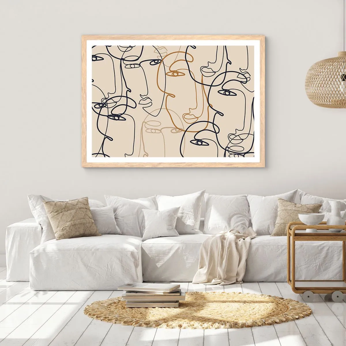 Poster in einem Rahmen aus heller Eiche - Das Porträt wird multipliziert - 70x50 cm