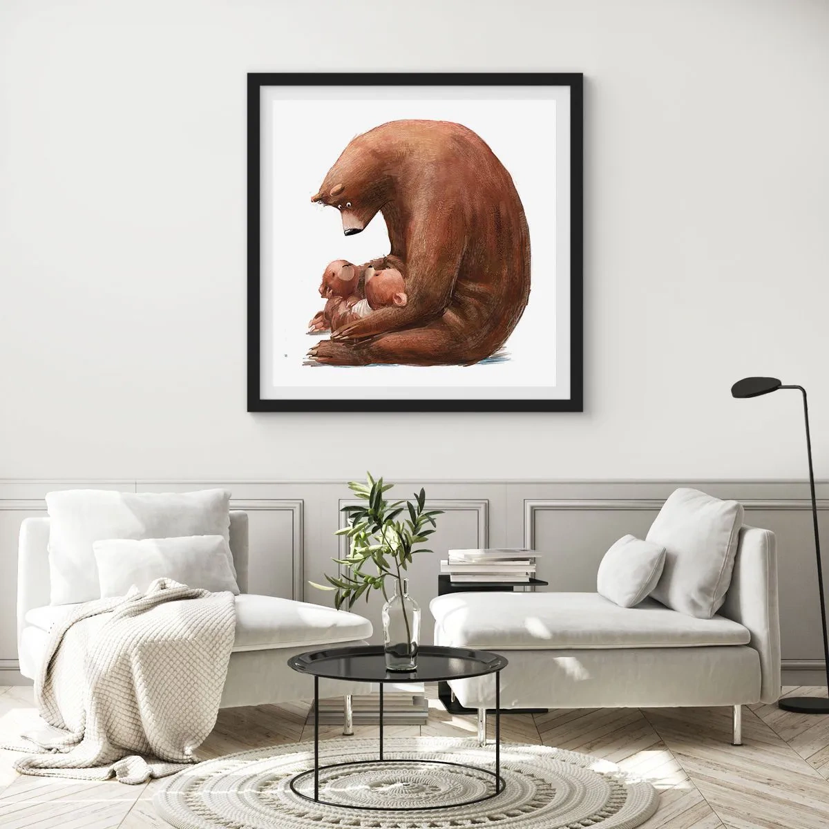 Poster in einem schwarzem Rahmen - Süße Träume, Kinder - 30x30 cm
