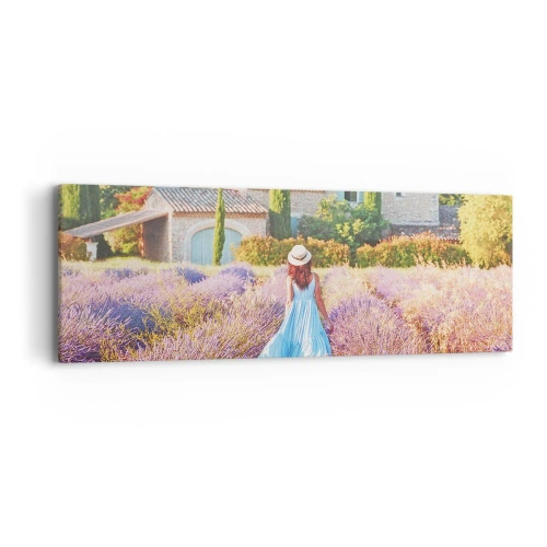 Bild auf Leinwand - Leinwandbild - Lavendel Mädchen - 90x30 cm