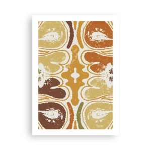 Poster - Symmetrische Abstraktion in warmen Erdtönen - 50x70cm - Sentimentale Abstraktion - Moderne Wanddekoration für Wohnzimmer und Schlafzimmer ARTTOR