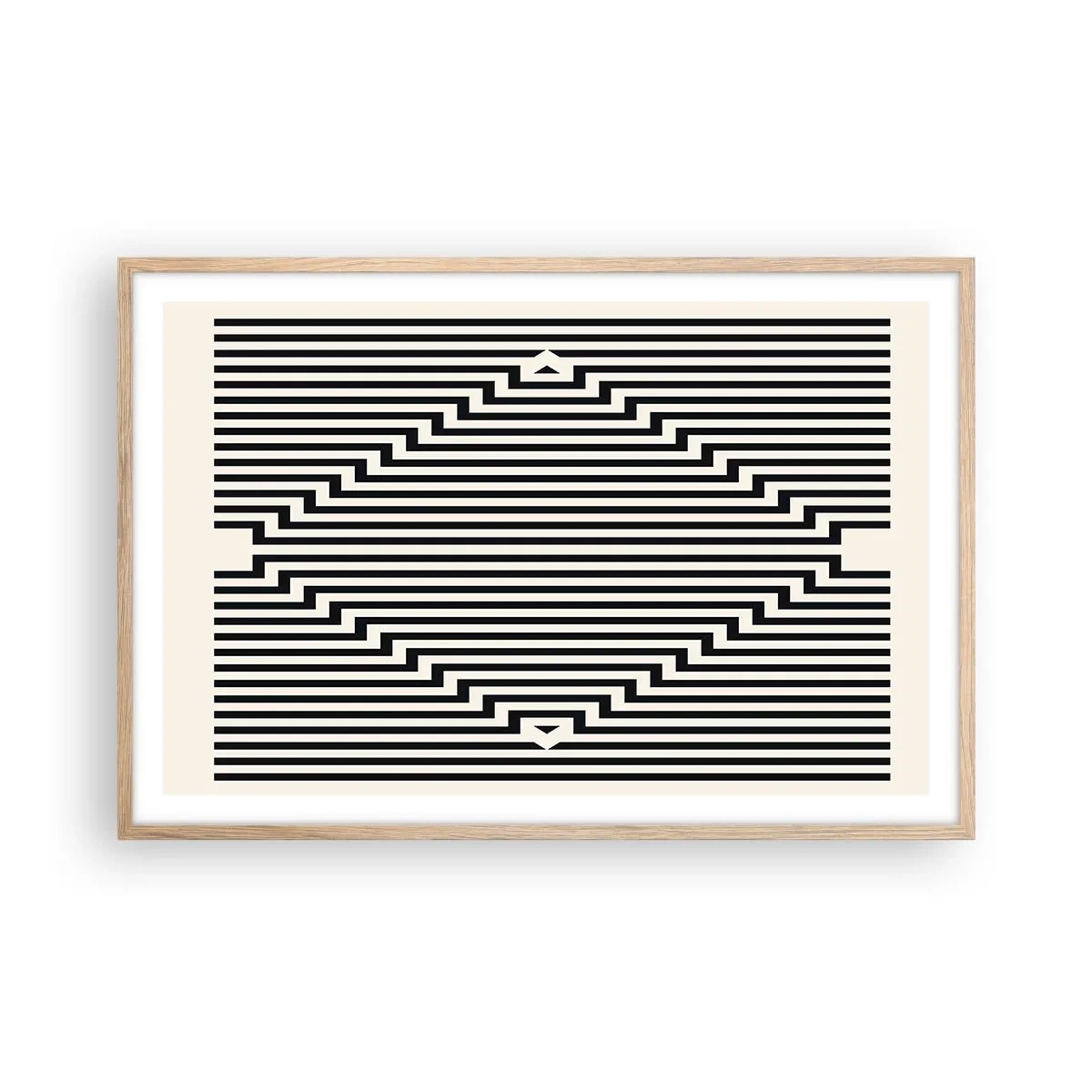 Poster in einem Rahmen aus heller Eiche - Geometrische Illusion - 91x61 cm