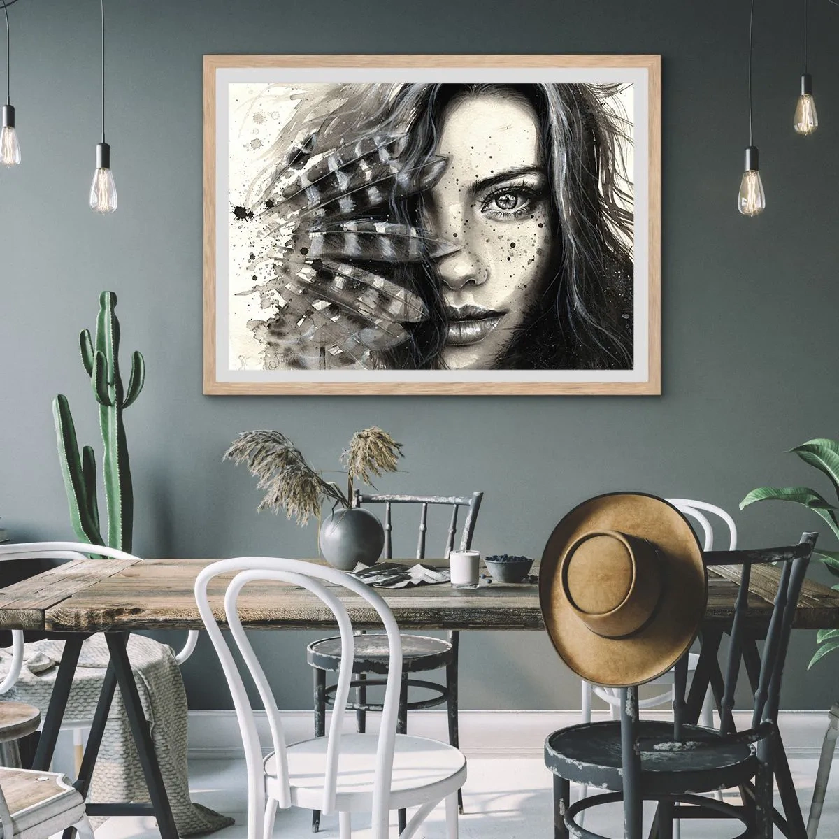 Poster in einem Rahmen aus heller Eiche - Wilde Schönheit - 50x40 cm