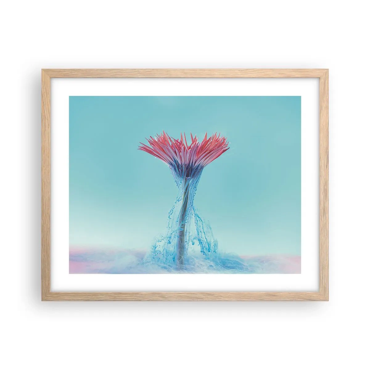 Poster in einem Rahmen aus heller Eiche - In einer belebenden Umarmung - 50x40 cm