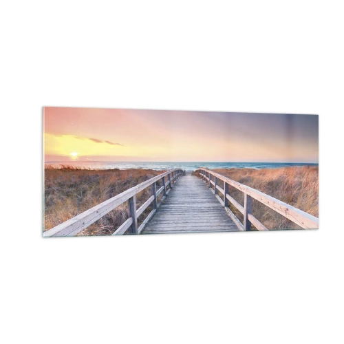 Glasbild - Bild auf glas - Baltische Abend-Aurora - 100x40 cm