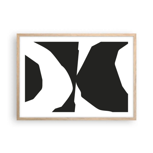 Poster in einem Rahmen aus heller Eiche - Positiv negativ - 70x50 cm