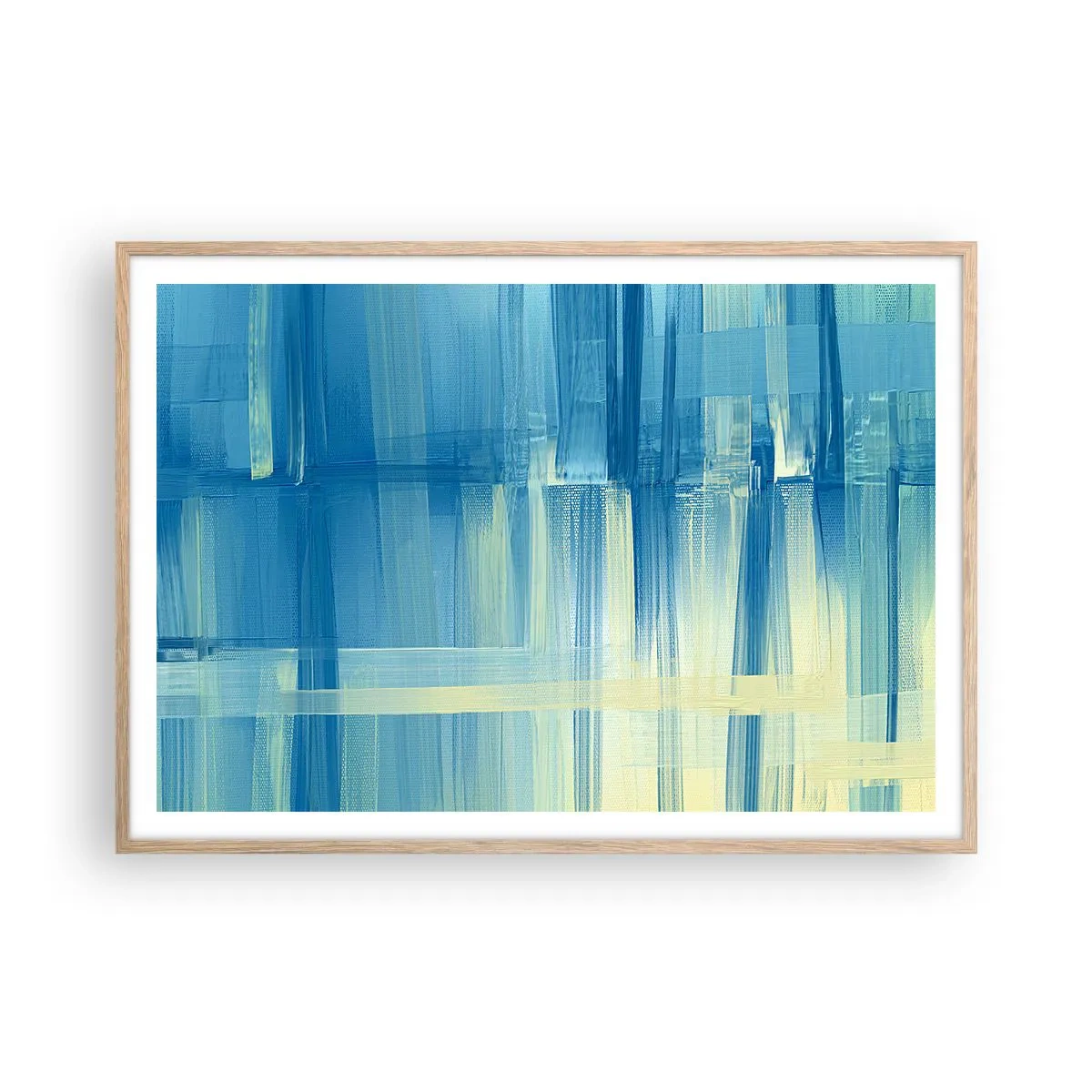 Poster in einem Rahmen aus heller Eiche - Komposition in Türkis - 100x70 cm