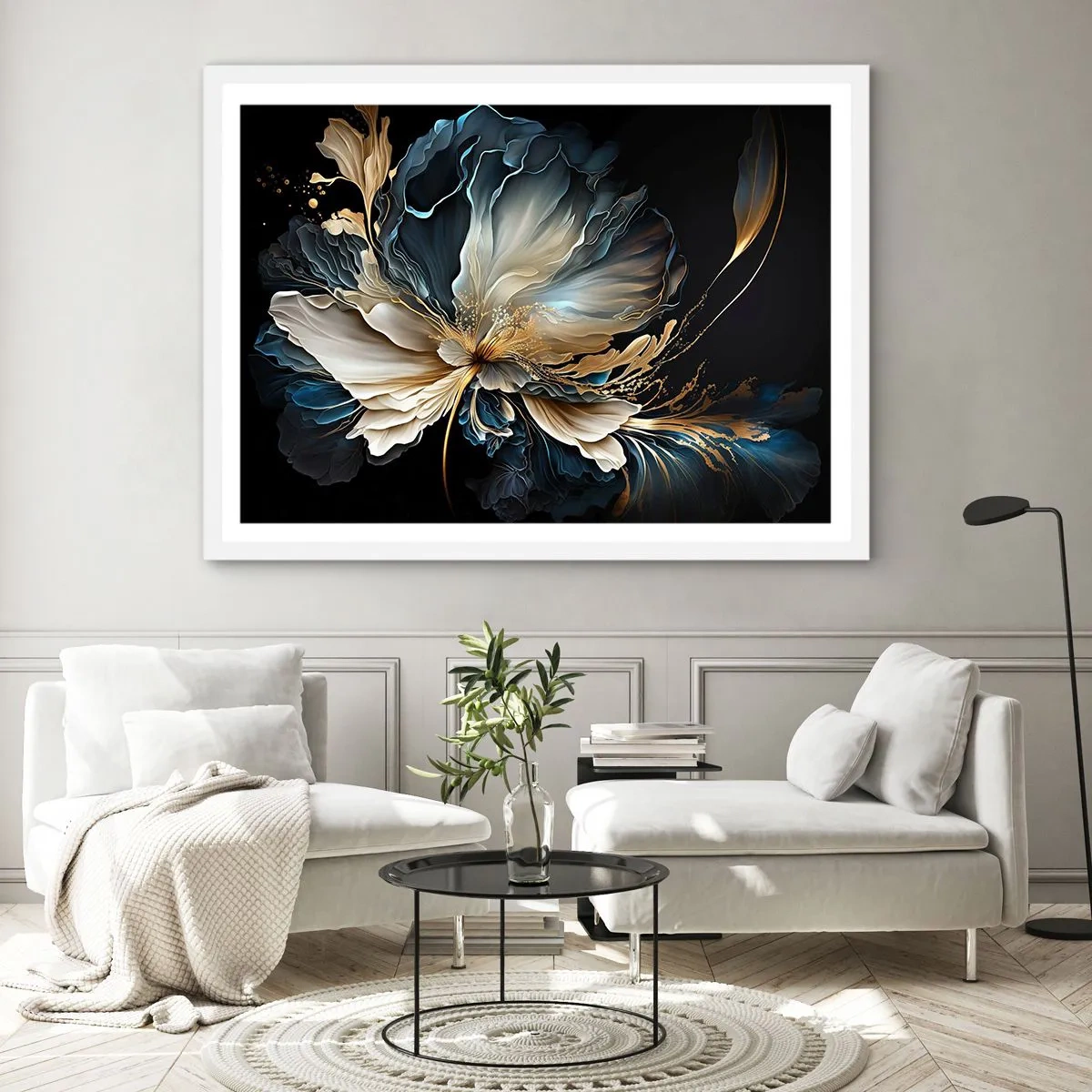 Poster in einem weißen Rahmen - Märchenhafte Farnblume - 40x30 cm