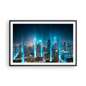 Poster in einem schwarzem Rahmen - Auf Berliner Art gegen den Himmel - 91x61 cm