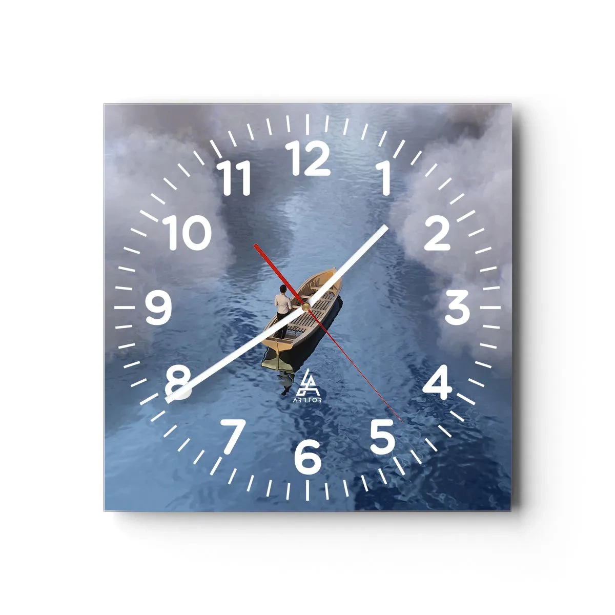 Wanduhr - Glasuhr - Leben – Reise – unbekannt - 40x40 cm