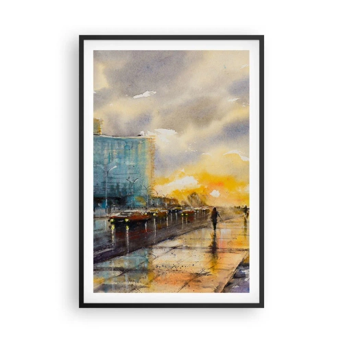 Poster in einem schwarzem Rahmen - Leben am Ufer - 61x91 cm