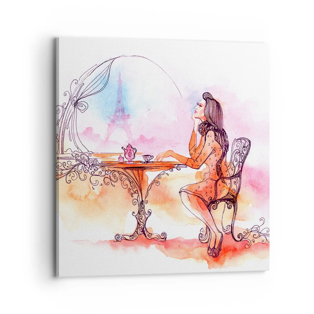 Bild auf Leinwand - Leinwandbild - Pariser Chic - 70x70 cm