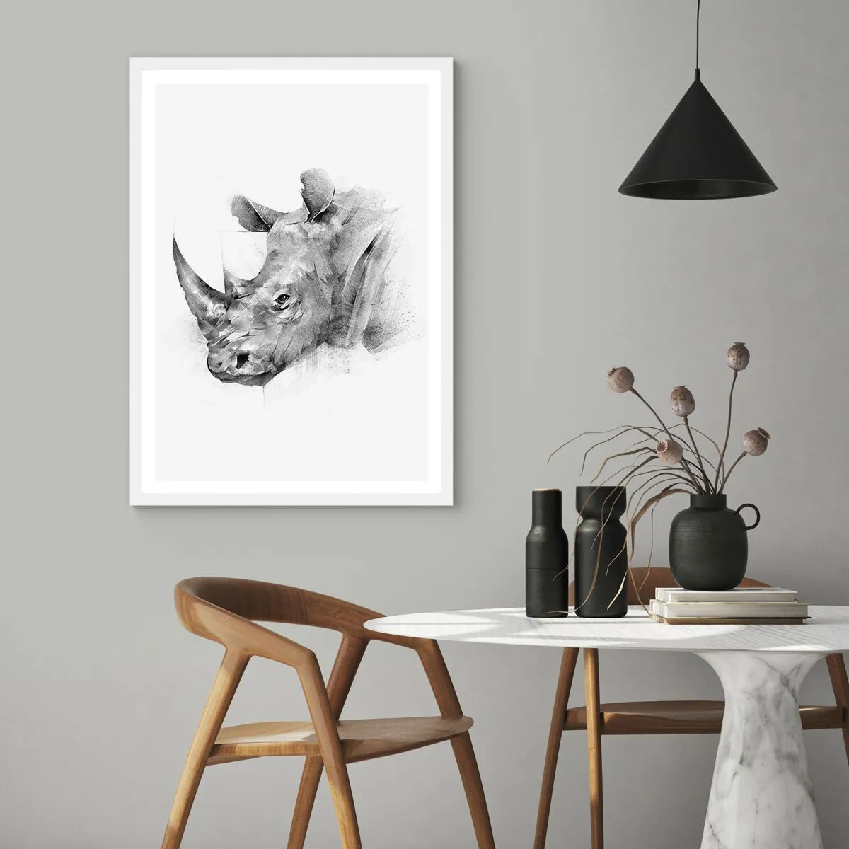 Poster in einem weißen Rahmen - Afrikanisches Porträt - 70x100 cm