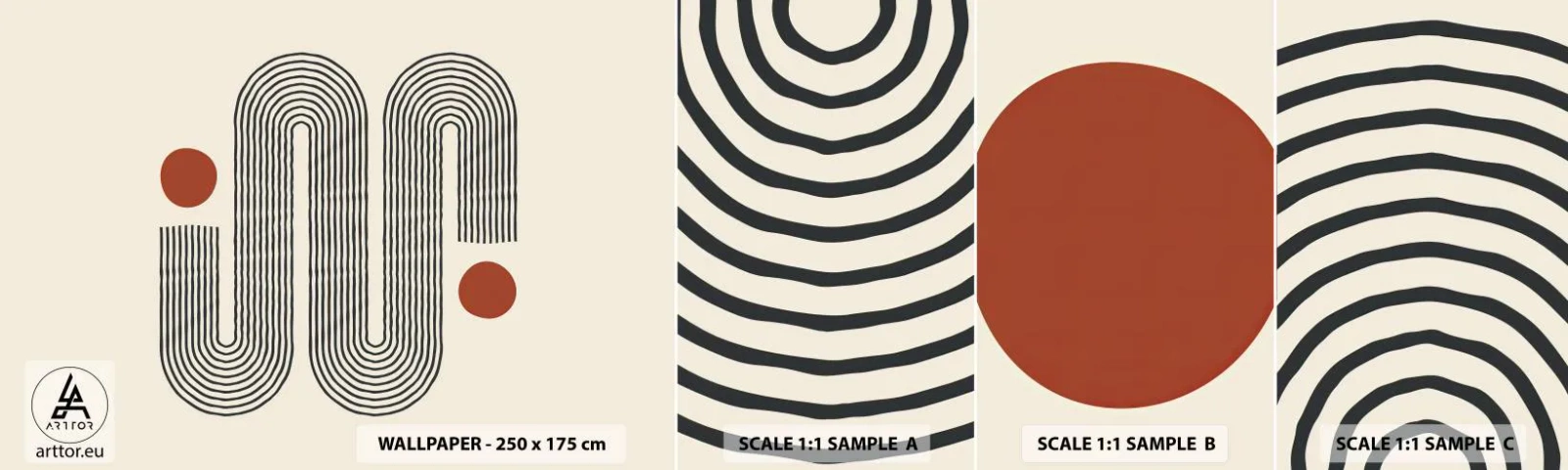 Fototapetenmuster Standard Eco - Vom Anfang bis zum Ende - Abstraktion, Grafik, Minimalismus - 100x30 cm