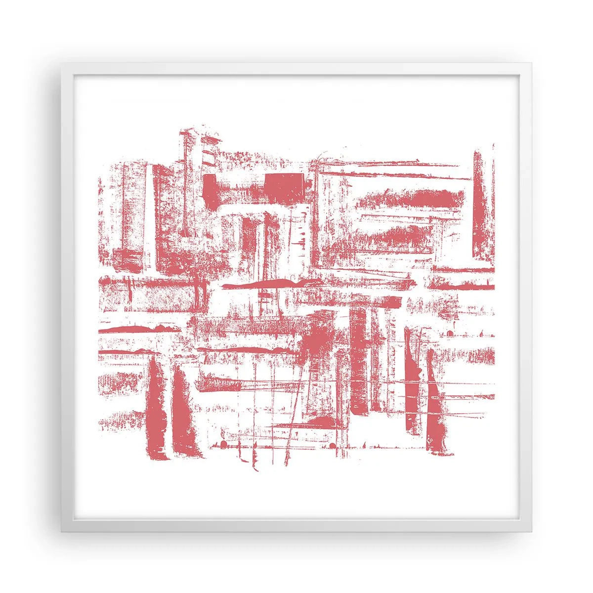 Poster in einem weißen Rahmen - Die rote Stadt - 60x60 cm