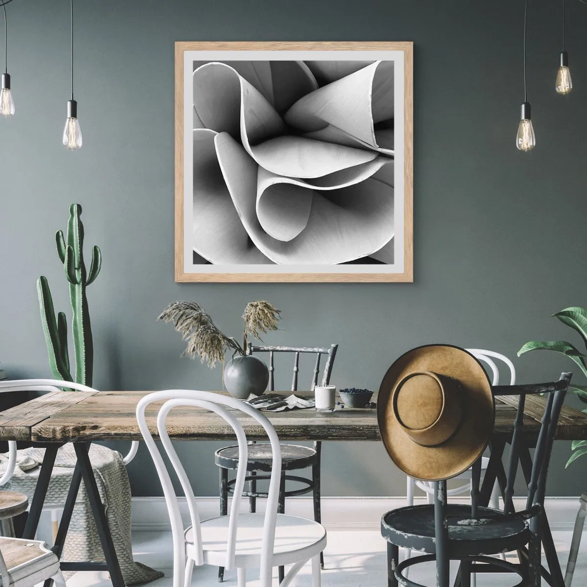 Poster in einem Rahmen aus heller Eiche - Es passiert im Weltraum - 50x50 cm