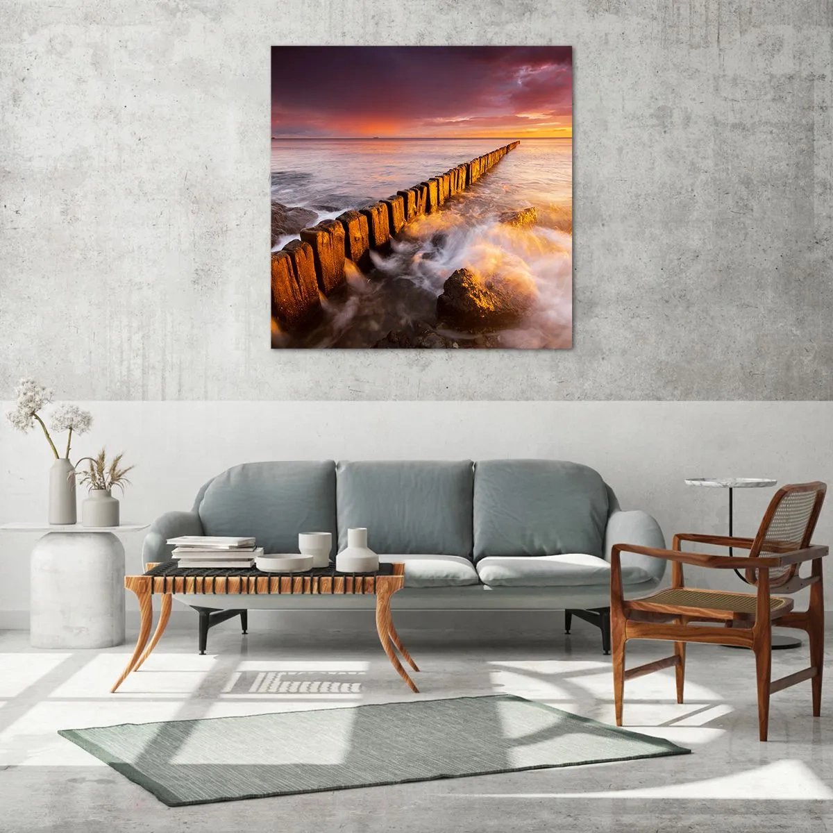 Glasbild - Bild auf glas - Die Sanftheit der Wellen - 70x70 cm