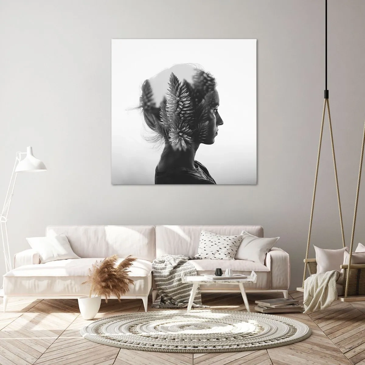 Bild auf Leinwand - Leinwandbild - Dame des Kiefernwaldes - 50x50 cm