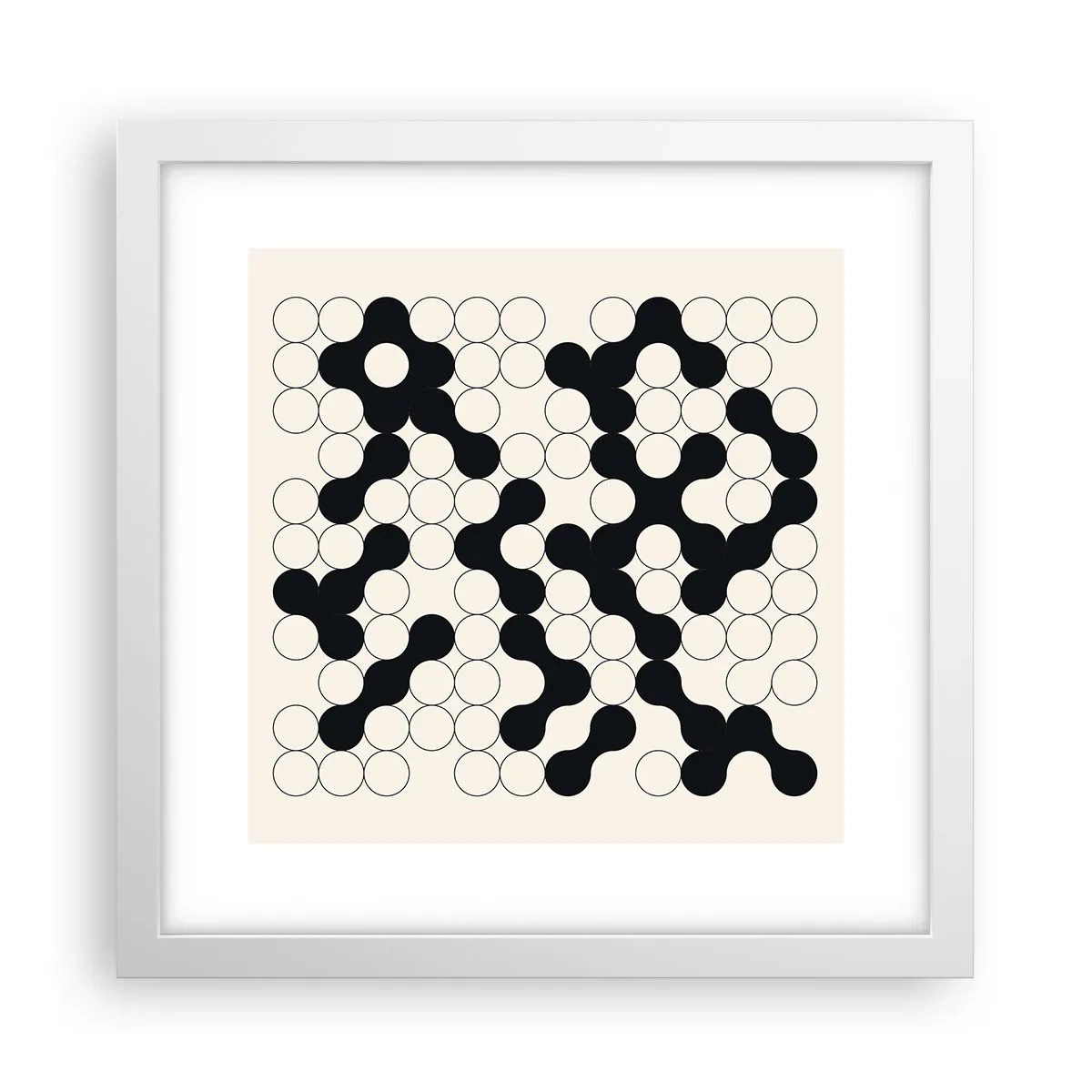 Poster in einem weißen Rahmen - Chinesisches Spiel – Variation - 30x30 cm