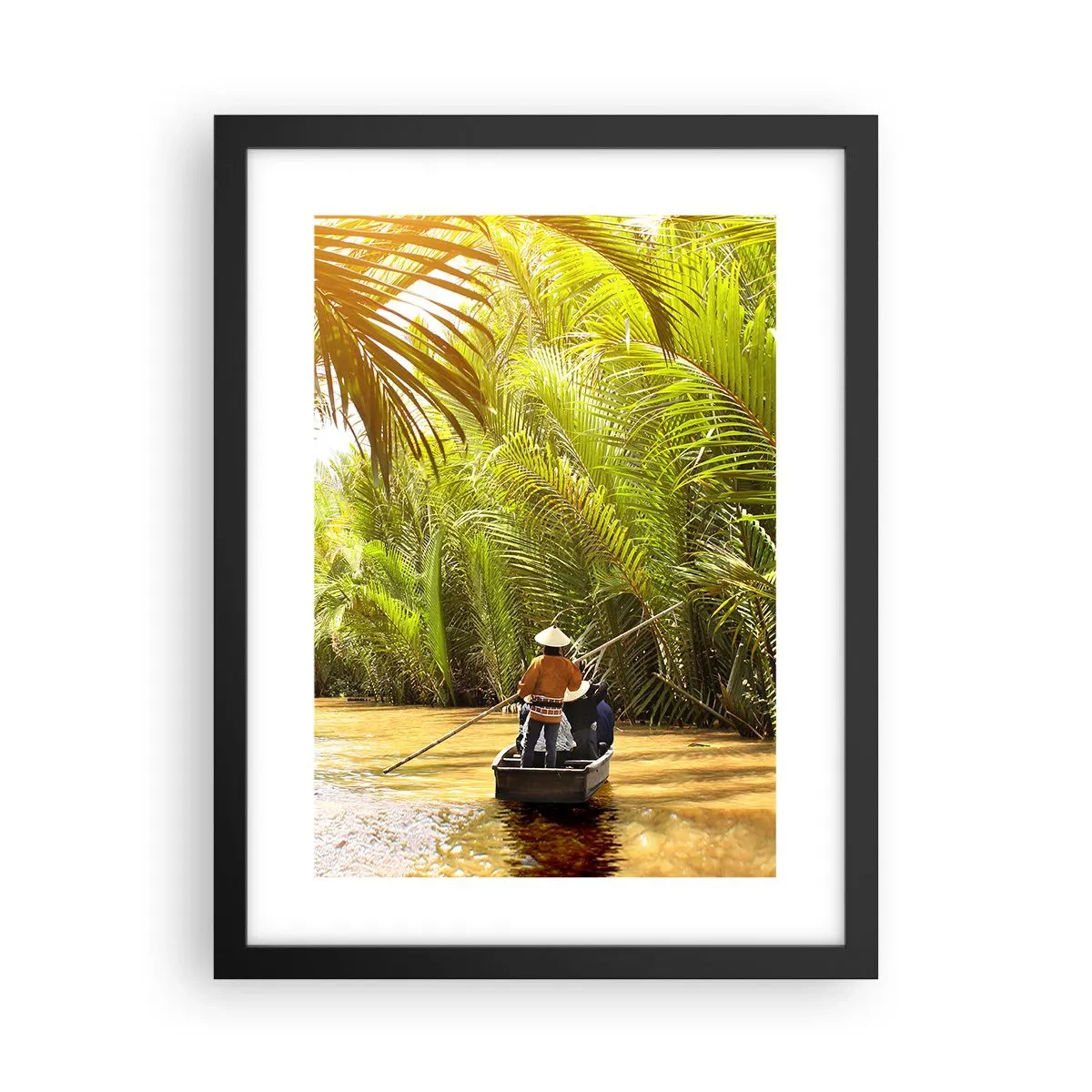 Poster in einem schwarzem Rahmen - Eine Palmenschlucht entlang - 30x40 cm