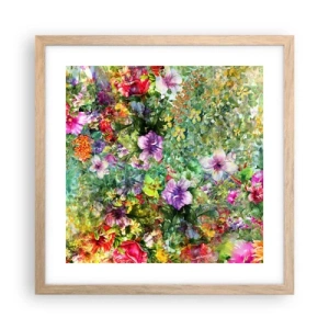 Poster in einem Rahmen aus heller Eiche - In Blumen für das Verderben - 40x40 cm