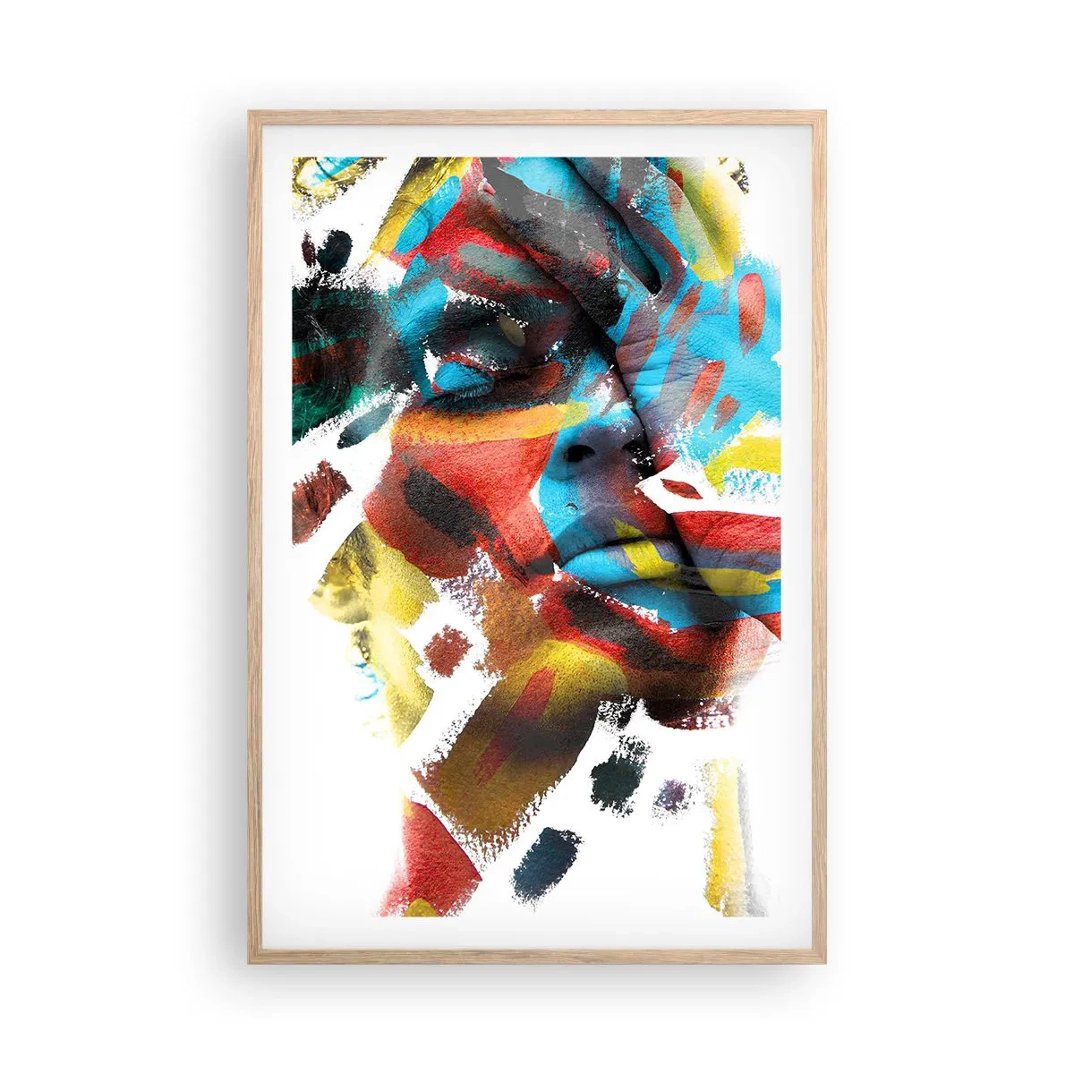 Poster in einem Rahmen aus heller Eiche - Eine bunte Persönlichkeit - 61x91 cm