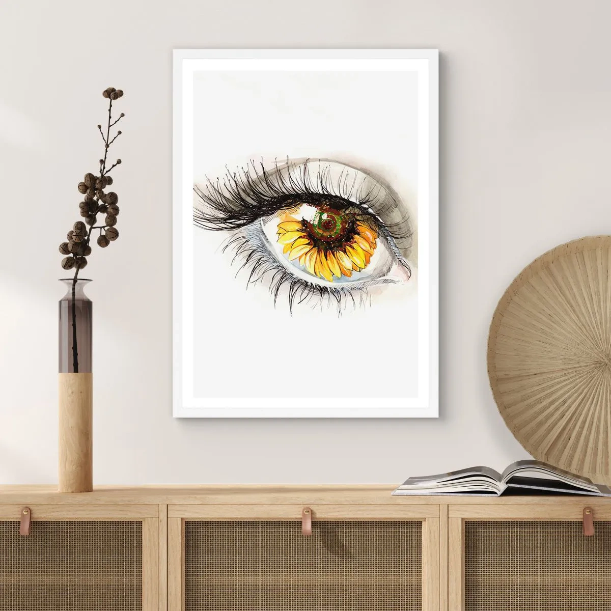 Poster in einem weißen Rahmen - Ein Look so heiß wie der Sommer - 50x70 cm