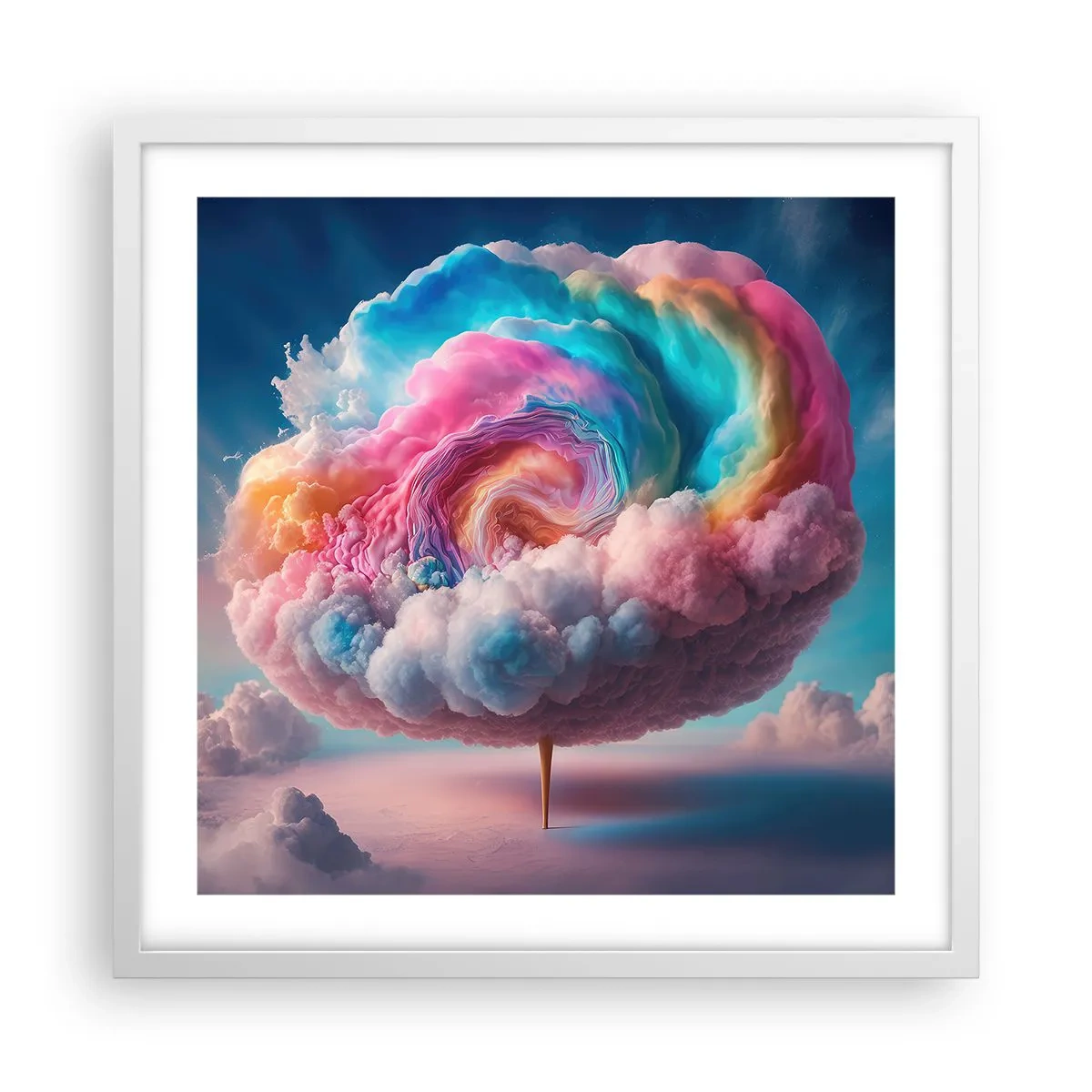 Poster in einem weißen Rahmen - Traum von einem Vergnügungspark - 50x50 cm