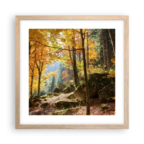 Poster in einem Rahmen aus heller Eiche - Zeit zum Entspannen - 40x40 cm