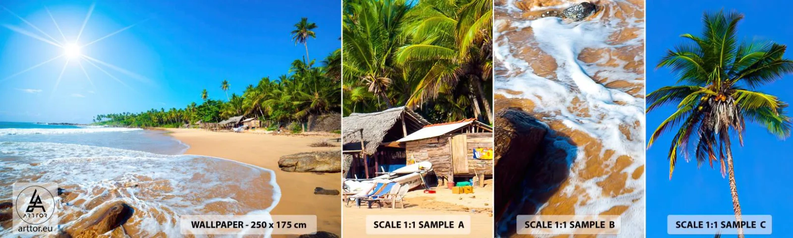 Fototapetenmuster Standard Eco - Ein exotischer Ort für dich - Landschaft, Meer, Paradiesstrand - 100x30 cm