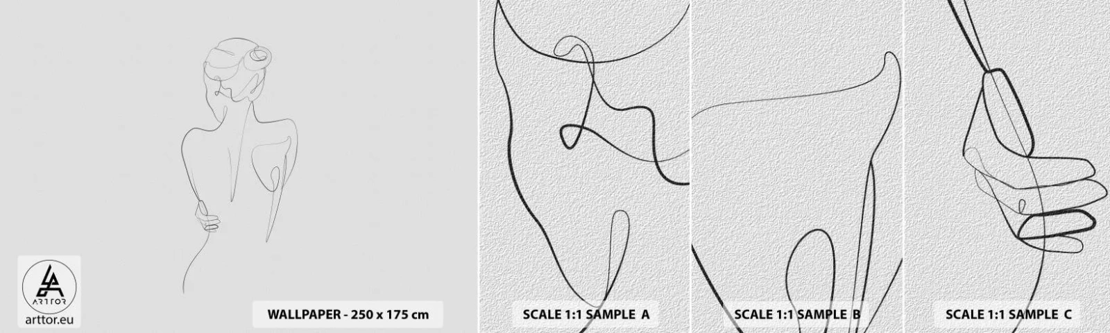 Fototapetenmuster Standard Eco - Körpermusik - Grafik, Körper, Stück - 100x30 cm