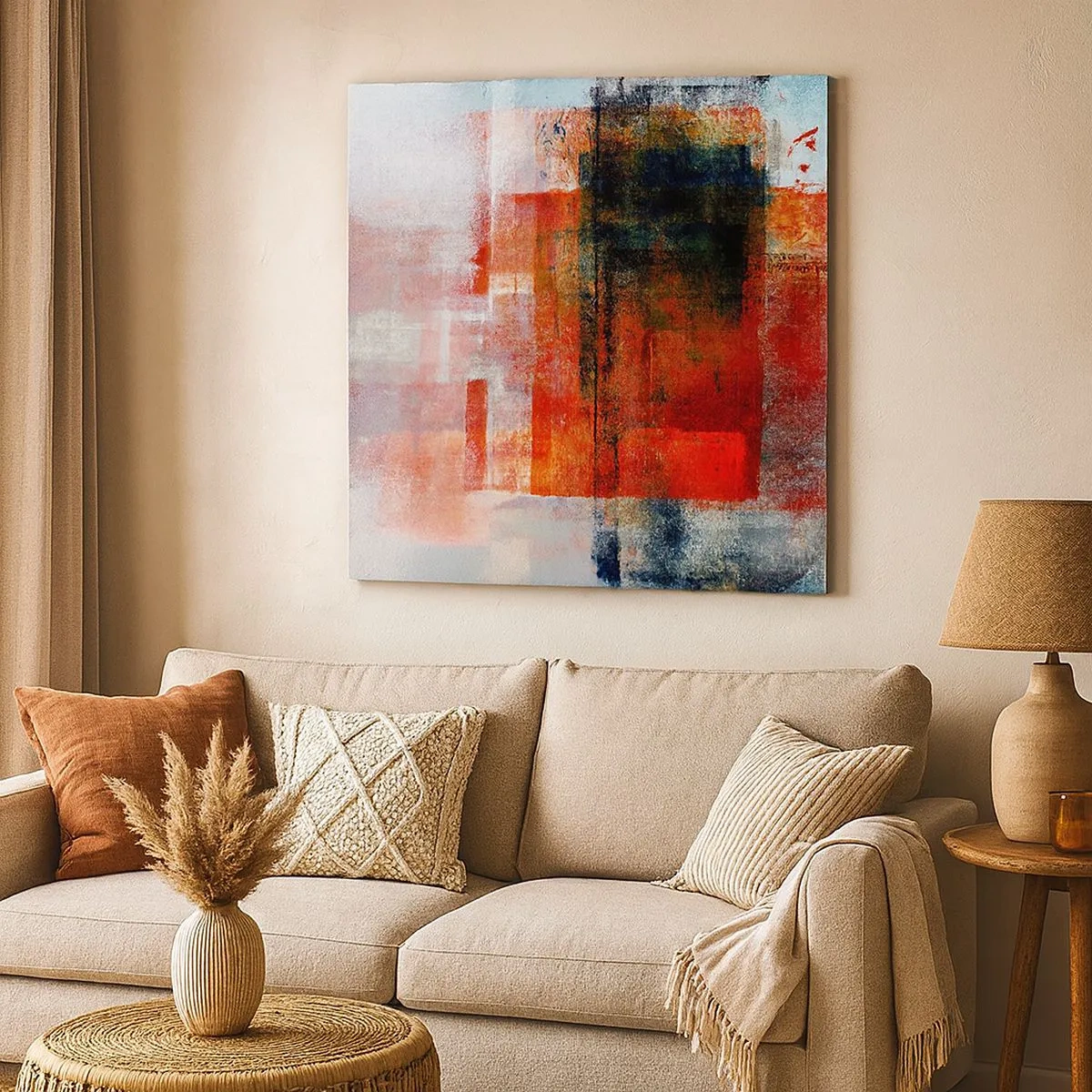 Bild auf Leinwand - Leinwandbild - Komposition leuchtet - 30x30 cm