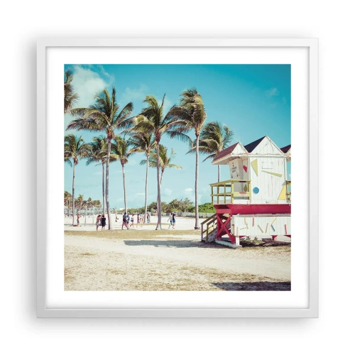 Poster in einem weißen Rahmen - Dir steht ein schöner Tag bevor - 50x50 cm